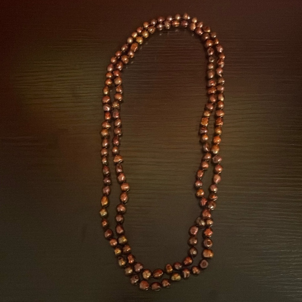 Brown Pearl Wrap Necklace